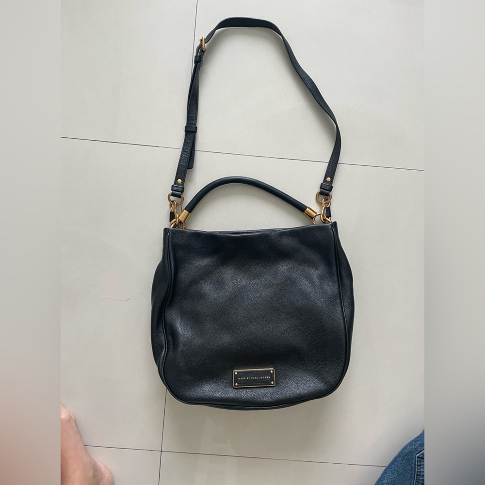 Marc By Marc Jacobs black leather hobo bag